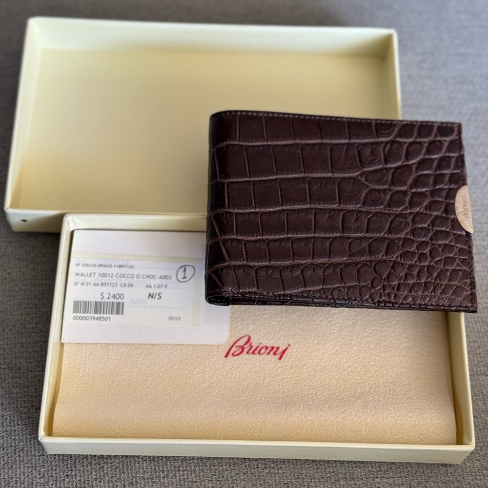 Brioni Crocodile 🐊 Leather Wallet men NEW 🔝